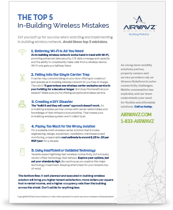 Top 5 In-Building Wireless Mistakes Flyer